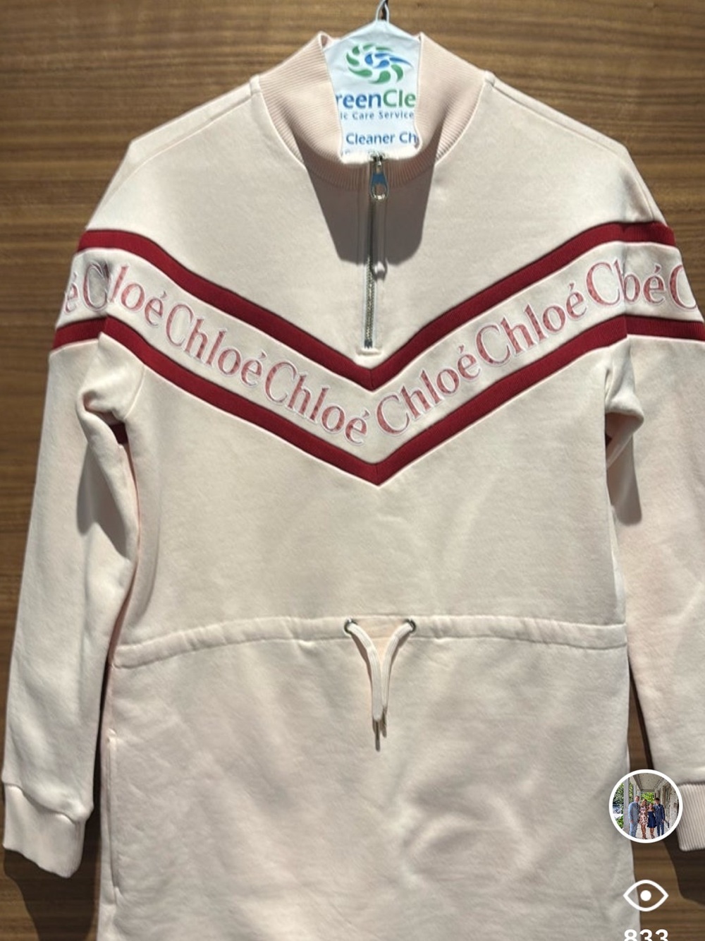 Chloé Pink and Burgundy Half-Zip Sweatshirt Dress